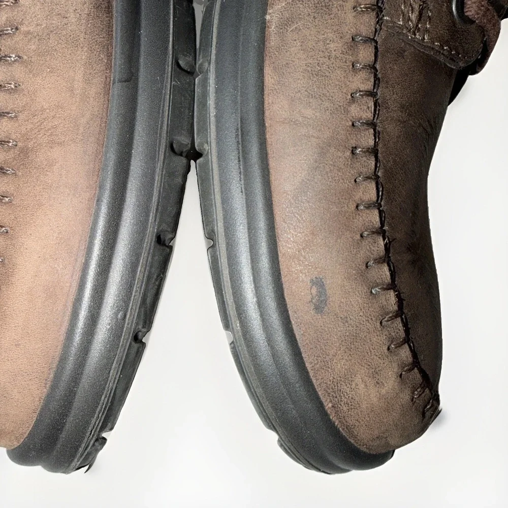 ECCO Seawalker Brown Leather Lace up Oxford Loafer Men's 47 US Size 13-13.5
